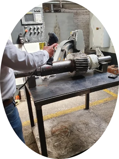 Levantamiento de un eje piñón con escáner 3D
