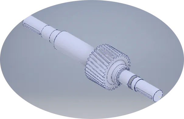 Modelo CAD de un eje piñón obtenido por ingeniería inversa